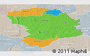 Political Panoramic Map of Bouna, lighten, semi-desaturated