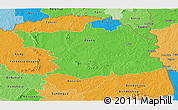 Political Panoramic Map of Bouna, political shades outside