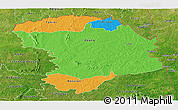 Political Panoramic Map of Bouna, satellite outside