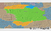 Political Panoramic Map of Bouna, semi-desaturated