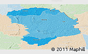 Political Shades Panoramic Map of Bouna, lighten