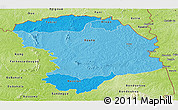 Political Shades Panoramic Map of Bouna, physical outside