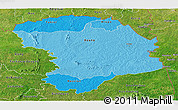 Political Shades Panoramic Map of Bouna, satellite outside