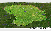 Satellite Panoramic Map of Bouna, darken