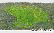 Satellite Panoramic Map of Bouna, semi-desaturated