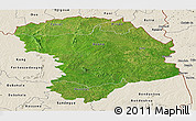 Satellite Panoramic Map of Bouna, shaded relief outside