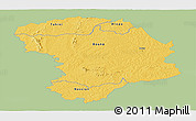 Savanna Style Panoramic Map of Bouna, single color outside