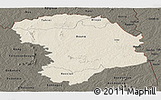 Shaded Relief Panoramic Map of Bouna, darken
