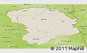 Shaded Relief Panoramic Map of Bouna, physical outside