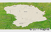Shaded Relief Panoramic Map of Bouna, satellite outside