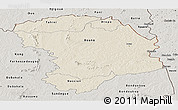Shaded Relief Panoramic Map of Bouna, semi-desaturated