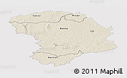 Shaded Relief Panoramic Map of Bouna, single color outside