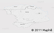 Silver Style Panoramic Map of Bouna, single color outside