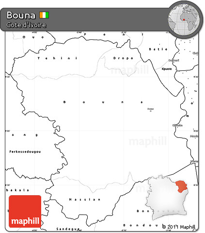 Blank Simple Map of Bouna