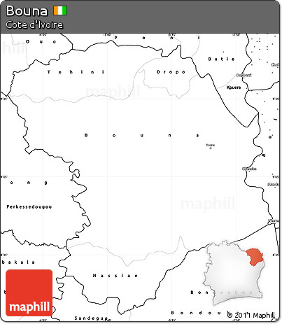 Blank Simple Map of Bouna