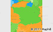 Political Simple Map of Bouna, political shades outside