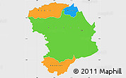 Political Simple Map of Bouna, single color outside