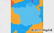 Political Shades Simple Map of Bouna, political outside