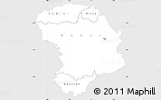 Silver Style Simple Map of Bouna, single color outside