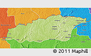 Physical 3D Map of Tehini, political outside