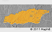 Political 3D Map of Tehini, desaturated