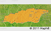 Political 3D Map of Tehini, satellite outside