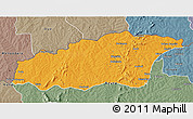 Political 3D Map of Tehini, semi-desaturated