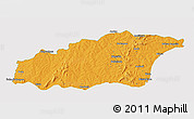 Political 3D Map of Tehini, single color outside