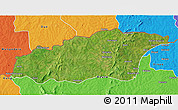 Satellite 3D Map of Tehini, political outside