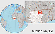 Gray Location Map of Tehini, highlighted country