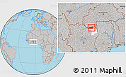 Gray Location Map of Tehini, highlighted parent region