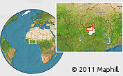 Satellite Location Map of Tehini, highlighted parent region