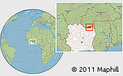 Savanna Style Location Map of Tehini, highlighted country