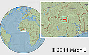 Savanna Style Location Map of Tehini, hill shading