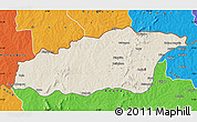 Shaded Relief Map of Tehini, political outside