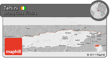 Gray Panoramic Map of Tehini