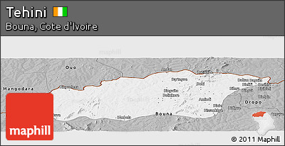 Gray Panoramic Map of Tehini
