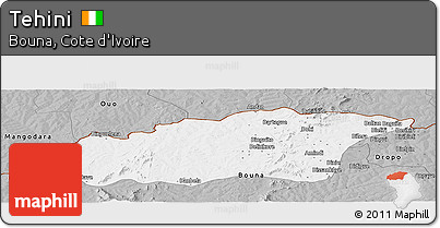Gray Panoramic Map of Tehini