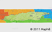 Physical Panoramic Map of Tehini, political outside