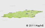 Physical Panoramic Map of Tehini, single color outside