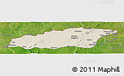 Shaded Relief Panoramic Map of Tehini, satellite outside