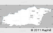 Gray Simple Map of Tehini, single color outside