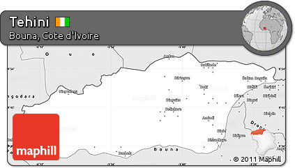 Silver Style Simple Map of Tehini