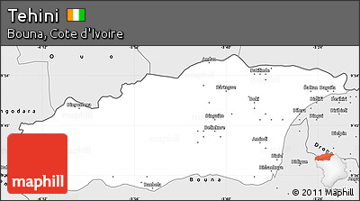 Silver Style Simple Map of Tehini