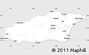 Silver Style Simple Map of Tehini, single color outside