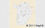Classic Style 3D Map of Boundiali, single color outside