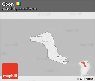 Gray 3D Map of Gbon, single color outside