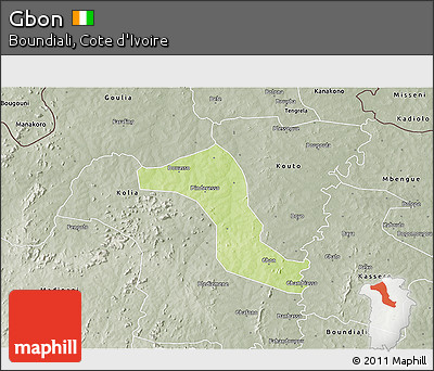 Physical 3D Map of Gbon, semi-desaturated