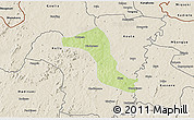 Physical 3D Map of Gbon, shaded relief outside
