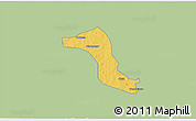 Savanna Style 3D Map of Gbon, single color outside